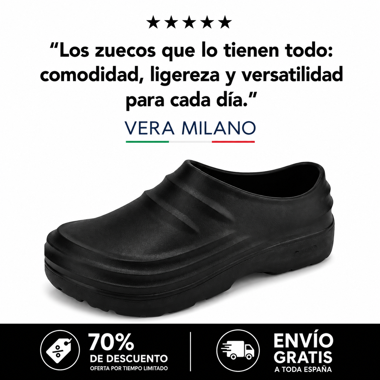 Vera Milano Comfort Pro – Zueco Unisex Antideslizante