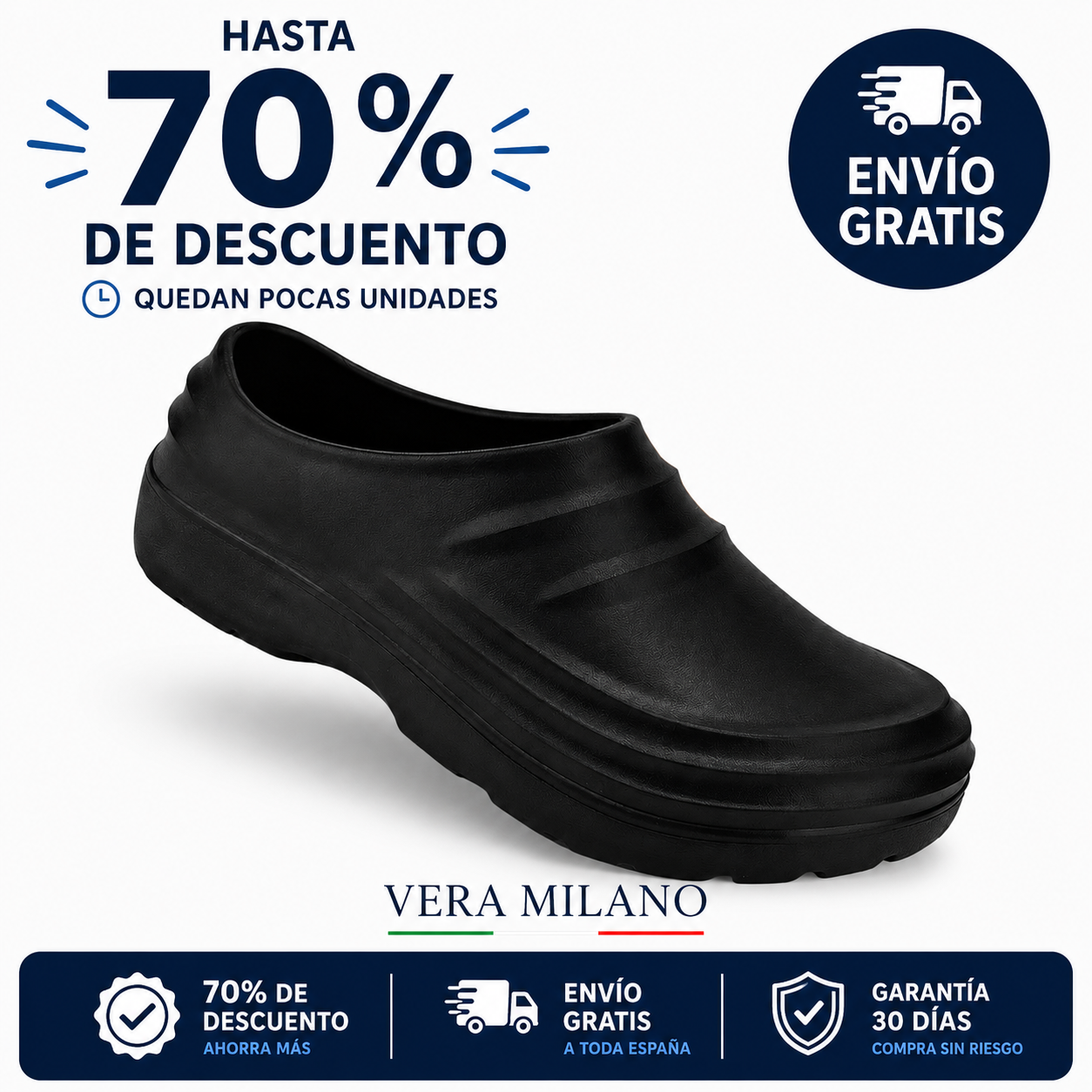Vera Milano Comfort Pro – Zueco Unisex Antideslizante