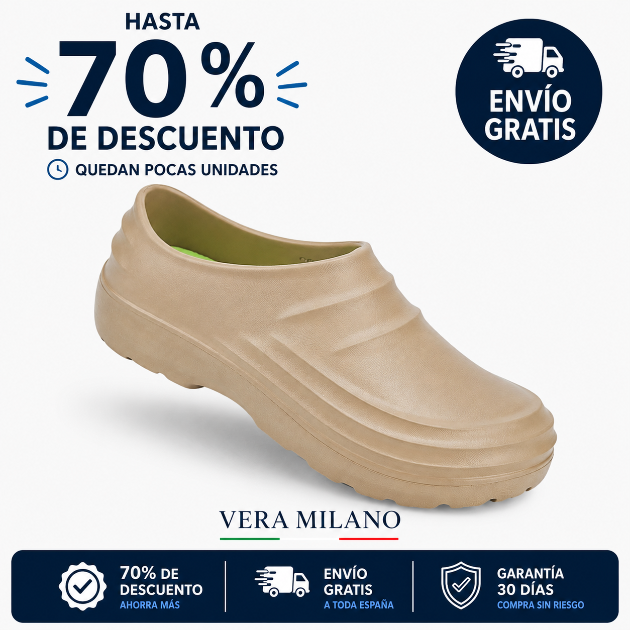 Vera Milano Comfort Pro – Zueco Unisex Antideslizante