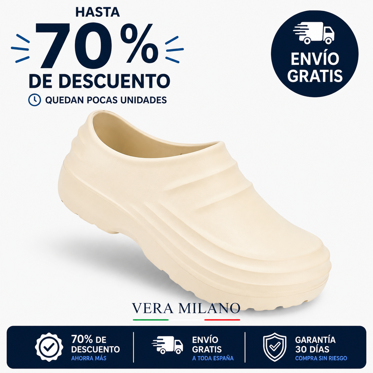 Vera Milano Comfort Pro – Zueco Unisex Antideslizante